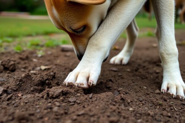 Pourquoi le chien gratte le sol ?